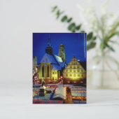 Weihnachtsmarkt,Stuttgart,Abendstimmung mit Schnee ポストカード (スタンド正面)