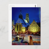 Weihnachtsmarkt,Stuttgart,Abendstimmung mit Schnee ポストカード (正面/裏面)