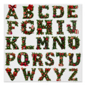 Weihnachtsmonogramm ABC, Alphabet, alle Buchstaben ポスター (正面)