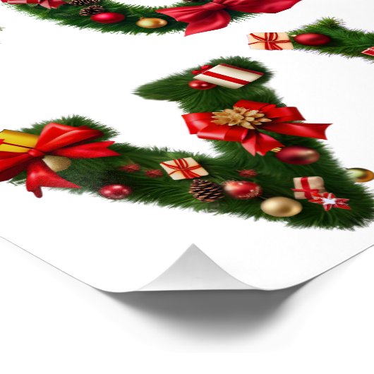 Weihnachtsmonogramm ABC, Alphabet, alle Buchstaben ポスター (コーナー)