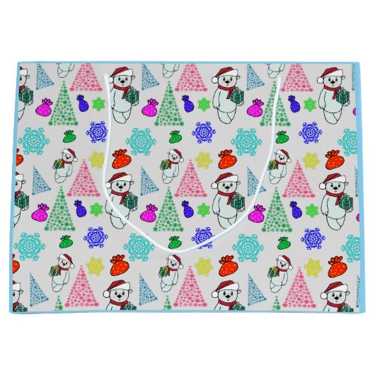 Weihnachtsmotiv mit Bär ラージペーパーバッグ (正面)