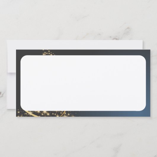 Weihnachtsmotiv mit goldenem Weihnachtsbaum (裏面)