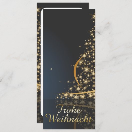 Weihnachtsmotiv mit goldenem Weihnachtsbaum (正面/裏面)