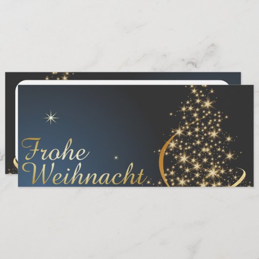 Weihnachtsmotiv mit goldenem Weihnachtsbaum (正面/裏面)
