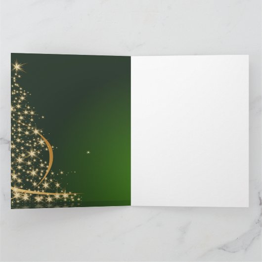 Weihnachtsmotiv mit goldenem Weihnachtsbaum カード (内部)