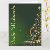 Weihnachtsmotiv mit goldenem Weihnachtsbaum カード (黄色い花)