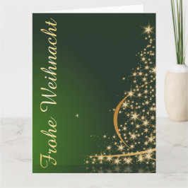 Weihnachtsmotiv mit goldenem Weihnachtsbaum カード