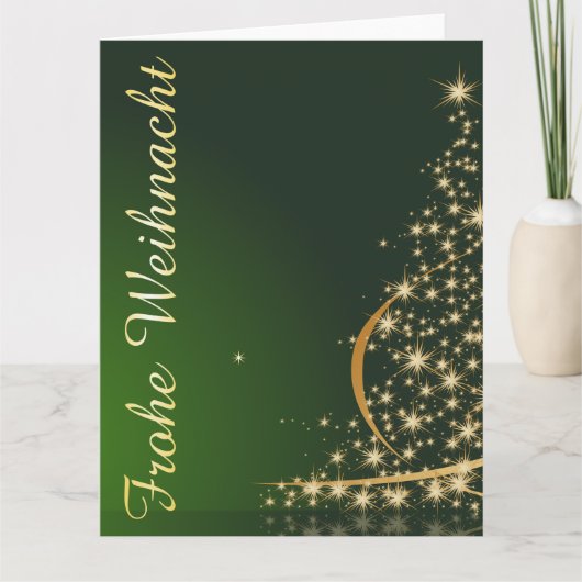 Weihnachtsmotiv mit goldenem Weihnachtsbaum カード (正面)