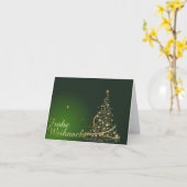 Weihnachtsmotiv mit goldenem Weihnachtsbaum カード (黄色い花)