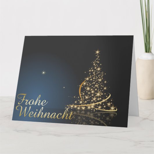 Weihnachtsmotiv mit goldenem Weihnachtsbaum カード (正面)