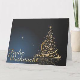 Weihnachtsmotiv mit goldenem Weihnachtsbaum カード