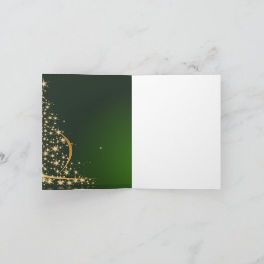 Weihnachtsmotiv mit goldenem Weihnachtsbaum カード (内部)