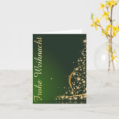 Weihnachtsmotiv mit goldenem Weihnachtsbaum カード (黄色い花)