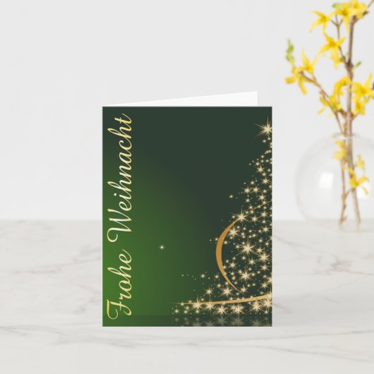 Weihnachtsmotiv mit goldenem Weihnachtsbaum カード (黄色い花)