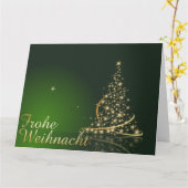 Weihnachtsmotiv mit goldenem Weihnachtsbaum カード (黄色い花)