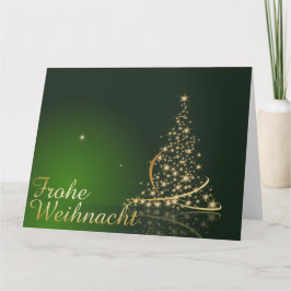 Weihnachtsmotiv mit goldenem Weihnachtsbaum カード