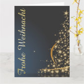 Weihnachtsmotiv mit goldenem Weihnachtsbaum カード (黄色い花)