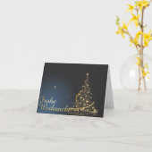 Weihnachtsmotiv mit goldenem Weihnachtsbaum カード (黄色い花)