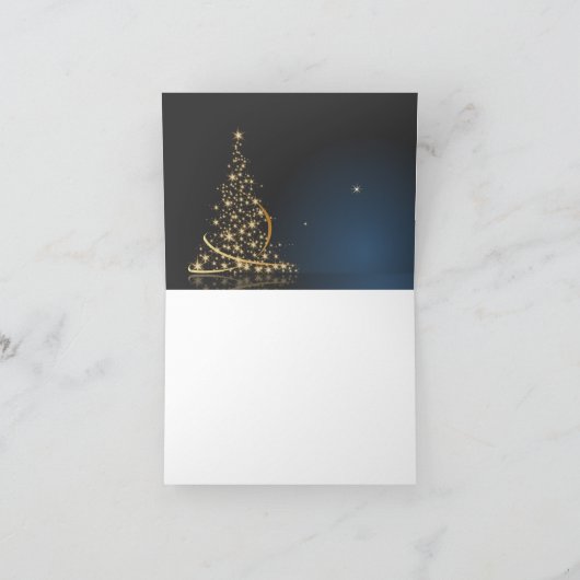 Weihnachtsmotiv mit goldenem Weihnachtsbaum カード (内部)