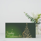 Weihnachtsmotiv mit goldenem Weihnachtsbaum サンキューカード (スタンド正面)