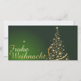 Weihnachtsmotiv mit goldenem Weihnachtsbaum サンキューカード
