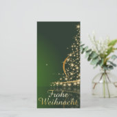 Weihnachtsmotiv mit goldenem Weihnachtsbaum シーズンカード (スタンド正面)