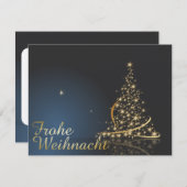 Weihnachtsmotiv mit goldenem Weihnachtsbaum 招待状 (正面/裏面)