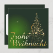 Weihnachtsmotiv mit goldenem Weihnachtsbaum 招待状 (正面/裏面)