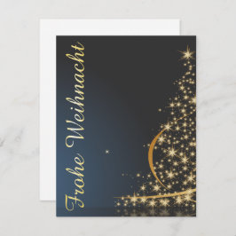 Weihnachtsmotiv mit goldenem Weihnachtsbaum 招待状