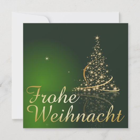 Weihnachtsmotiv mit goldenem Weihnachtsbaum 招待状 (正面)