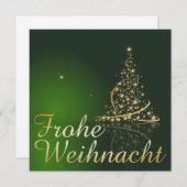 Weihnachtsmotiv mit goldenem Weihnachtsbaum 招待状 (正面/裏面)