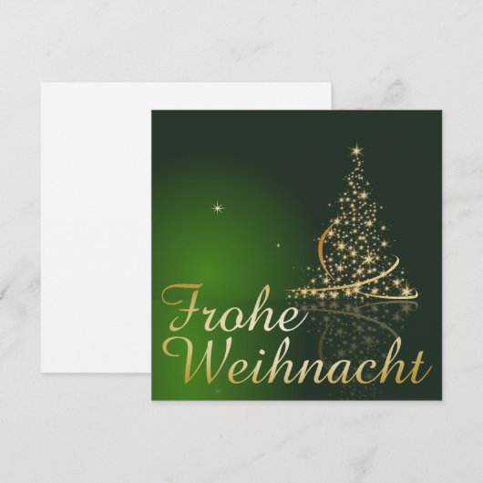 Weihnachtsmotiv mit goldenem Weihnachtsbaum 招待状 (正面/裏面)