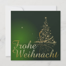 Weihnachtsmotiv mit goldenem Weihnachtsbaum 招待状