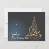 Weihnachtsmotiv mit goldenem Weihnachtsbaum 招待状 (正面)