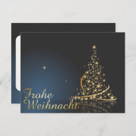 Weihnachtsmotiv mit goldenem Weihnachtsbaum 招待状