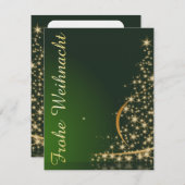 Weihnachtsmotiv mit goldenem Weihnachtsbaum 招待状 (正面/裏面)