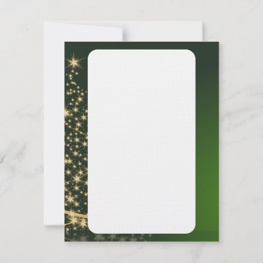 Weihnachtsmotiv mit goldenem Weihnachtsbaum 招待状 (裏面)