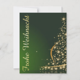 Weihnachtsmotiv mit goldenem Weihnachtsbaum 招待状