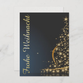 Weihnachtsmotiv mit goldenem Weihnachtsbaum 招待状