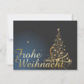 Weihnachtsmotiv mit goldenem Weihnachtsbaum 招待状 (正面)