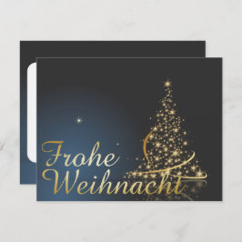Weihnachtsmotiv mit goldenem Weihnachtsbaum 招待状