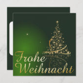 Weihnachtsmotiv mit goldenem Weihnachtsbaum 招待状 (正面/裏面)