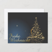 Weihnachtsmotiv mit goldenem Weihnachtsbaum 招待状 (正面/裏面)