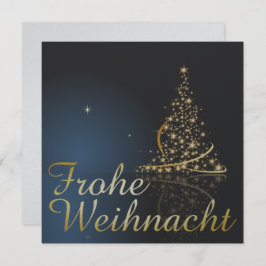 Weihnachtsmotiv mit goldenem Weihnachtsbaum 招待状