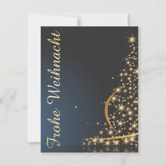 Weihnachtsmotiv mit goldenem Weihnachtsbaum 招待状 (正面)