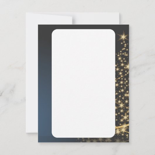 Weihnachtsmotiv mit goldenem Weihnachtsbaum 招待状 (裏面)