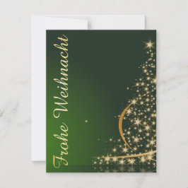 Weihnachtsmotiv mit goldenem Weihnachtsbaum 招待状
