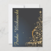 Weihnachtsmotiv mit goldenem Weihnachtsbaum 招待状 (正面)