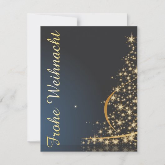Weihnachtsmotiv mit goldenem Weihnachtsbaum 招待状 (正面)