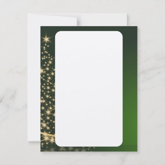 Weihnachtsmotiv mit goldenem Weihnachtsbaum 招待状 (裏面)